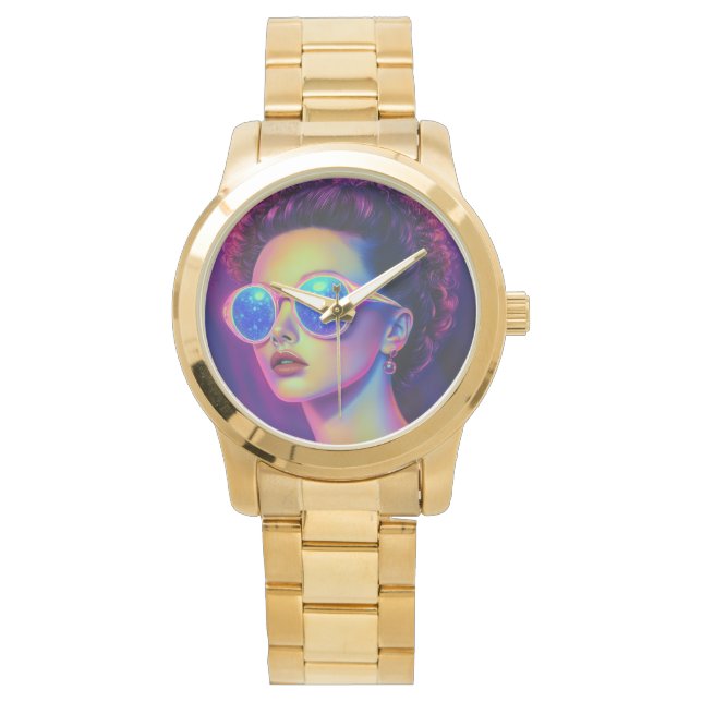 Reloj De Pulsera Glamour Neon Galaxy (Anverso)