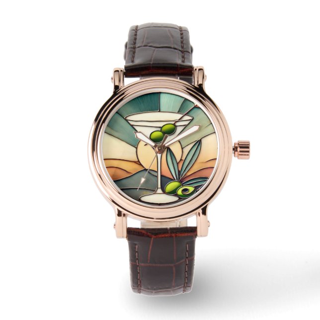 Reloj De Pulsera Glass de Mediano Siglo 2 Olive Martini (Anverso)