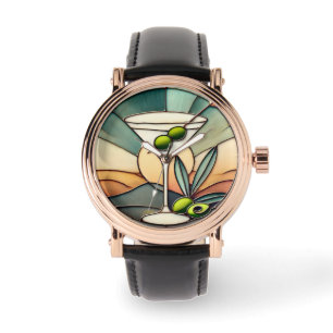 Reloj De Pulsera Glass de Mediano Siglo 2 Olive Martini