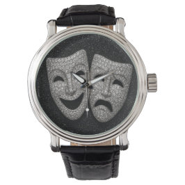 Reloj De Pulsera Glittery Comedy & Tragedy Drama Mask