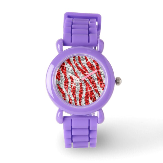 Reloj De Pulsera Glitz Zebra Red print watch (Anverso)