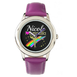 RELOJ DE PULSERA GLITZY GOLD I LOVE GIMNASTICS CUSTOMIZADO DISEÑO