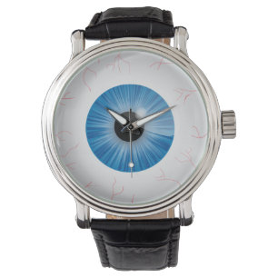 Reloj De Pulsera Globo del ojo azul inyectado en sangre
