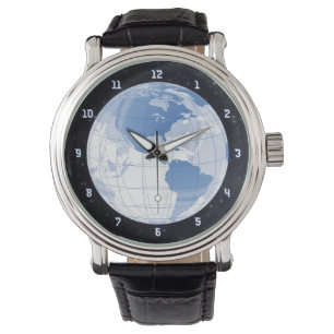 Reloj De Pulsera Globo terrestre del espacio ultraterrestre con est