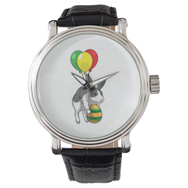 Reloj De Pulsera Globos de huevo Bunny Easter de Pascua (Anverso)