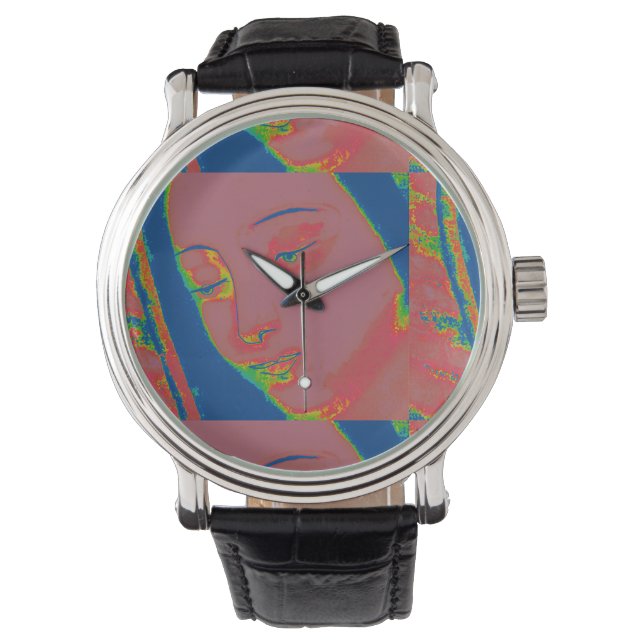 Reloj De Pulsera gloria a la cara de guadalupe (Anverso)