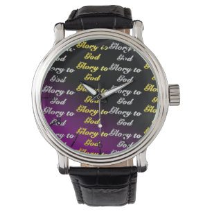 Reloj De Pulsera Gloria al Púrpura Patrón de Dios