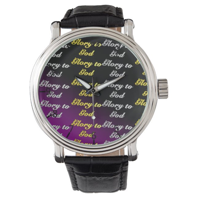 Reloj De Pulsera Gloria al Púrpura Patrón de Dios (Anverso)
