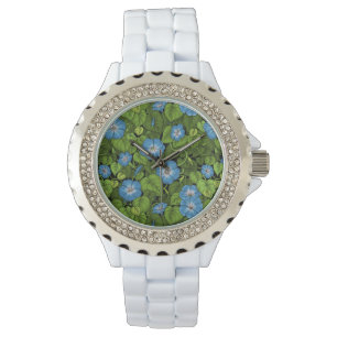 Reloj De Pulsera Gloria matutina en azul y verde