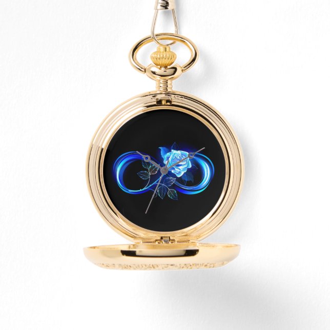 Reloj De Pulsera Glowing infinity with blue rose (Anverso)