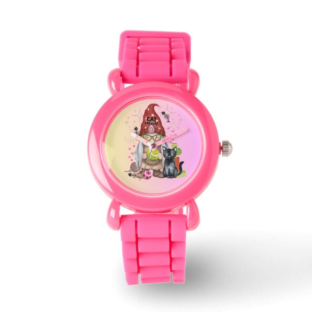 Reloj De Pulsera Gnome Cat Mom (Anverso)