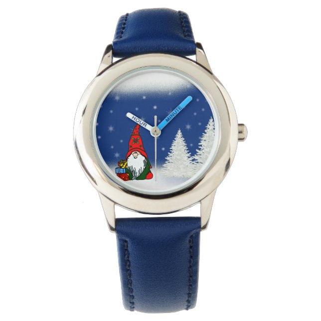 Reloj De Pulsera Gnome de los navidades azules (Anverso)