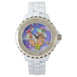 Reloj De Pulsera Gnomes navidades vuelan en globo y dan regalos