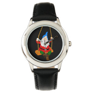 Reloj De Pulsera Gnomo del jardín en un oscilación