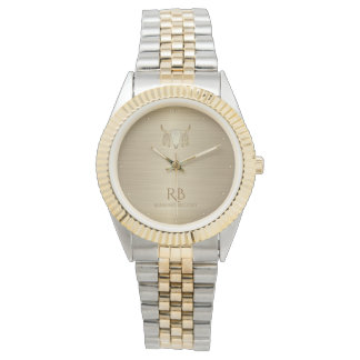 Reloj De Pulsera Gold Buffalo Skull Luxury Metallic Watch