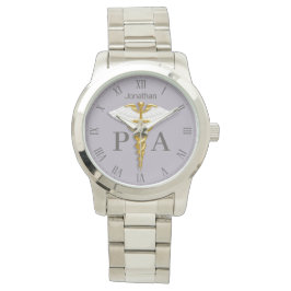Reloj De Pulsera Gold Caduceus White Wings Asistente de Médicos