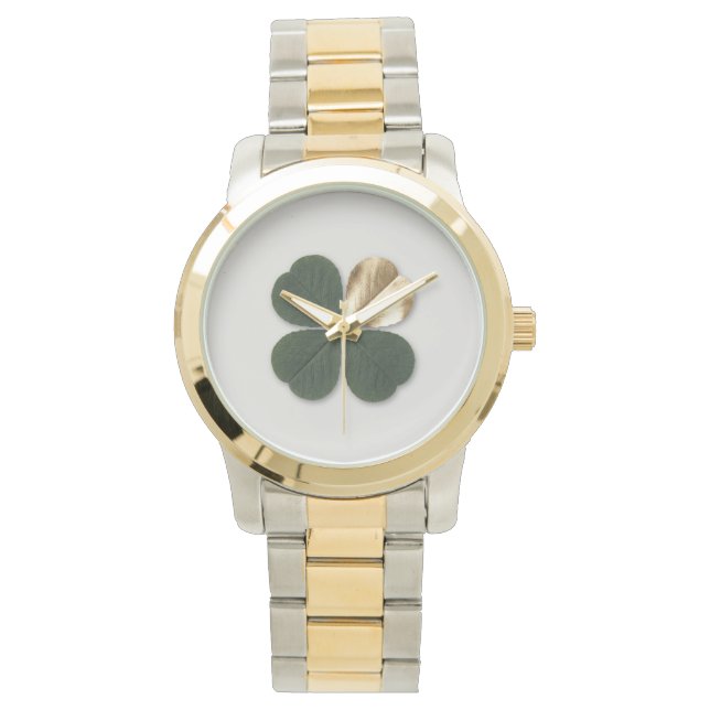 Reloj De Pulsera Gold Clover Manifestation Watch Birthday Gift Her (Anverso)