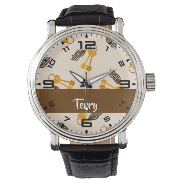 Reloj De Pulsera Gold house keys on pink (Anverso)