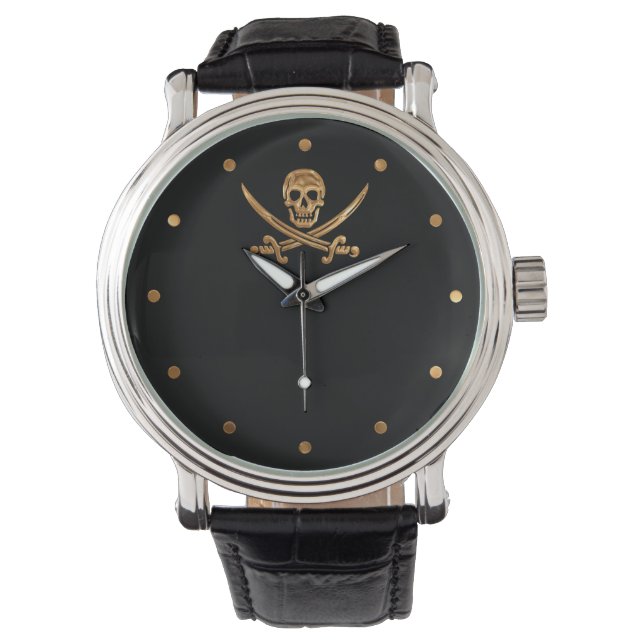 Reloj De Pulsera Gold Jolly Roger (Anverso)