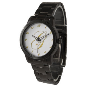 Reloj De Pulsera Gold Monograma inicial G Personalizado Watch