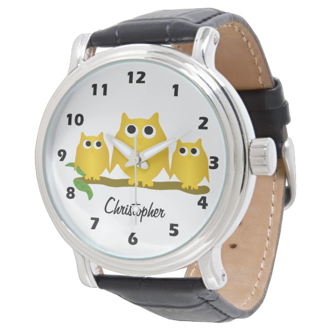 Reloj De Pulsera Gold Owls Design Personalised (Angular)