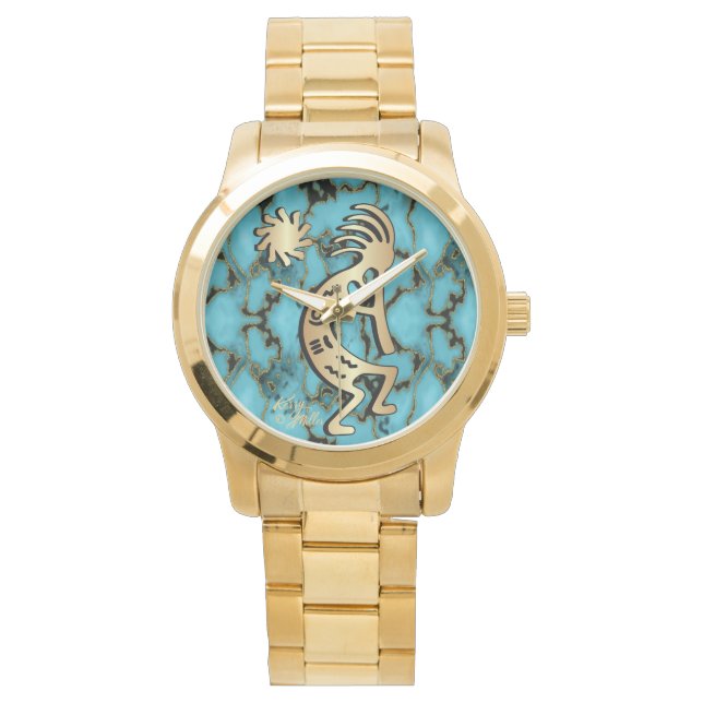 Reloj De Pulsera Gold Southwest Kokopelli Watch (Anverso)