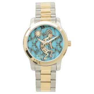 Reloj De Pulsera Gold Southwest Kokopelli Watch