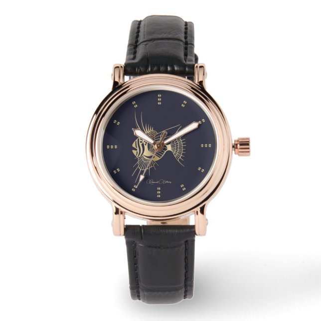 Reloj De Pulsera Gold Tropical Fish Luxury (Anverso)