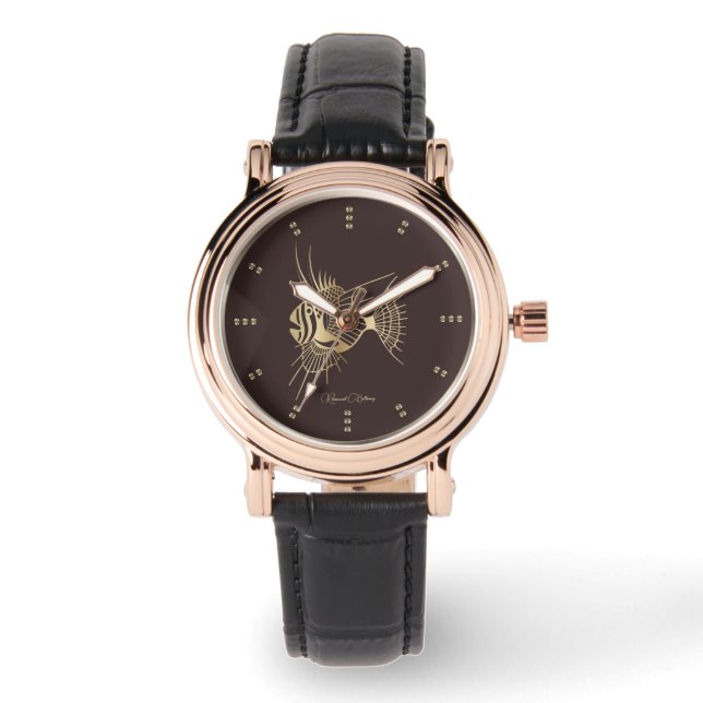 Reloj De Pulsera Gold Tropical Fish Luxury (Anverso)