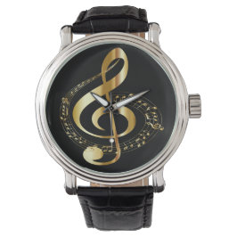 Reloj De Pulsera Golden Gclef y Black Men's Watch