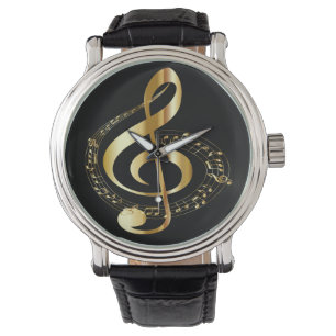 Reloj De Pulsera Golden Gclef y Black Men's Watch