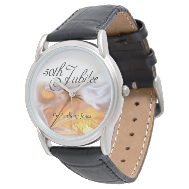 Reloj De Pulsera Golden Jubilee Religious Life, Cross Candle (Angular)