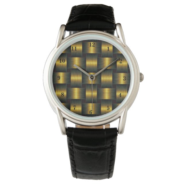 Reloj De Pulsera Golden Lattice Watch Gold Black (Anverso)