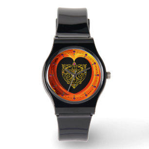 Reloj De Pulsera GOLDEN LEAF, amarillo naranja negro