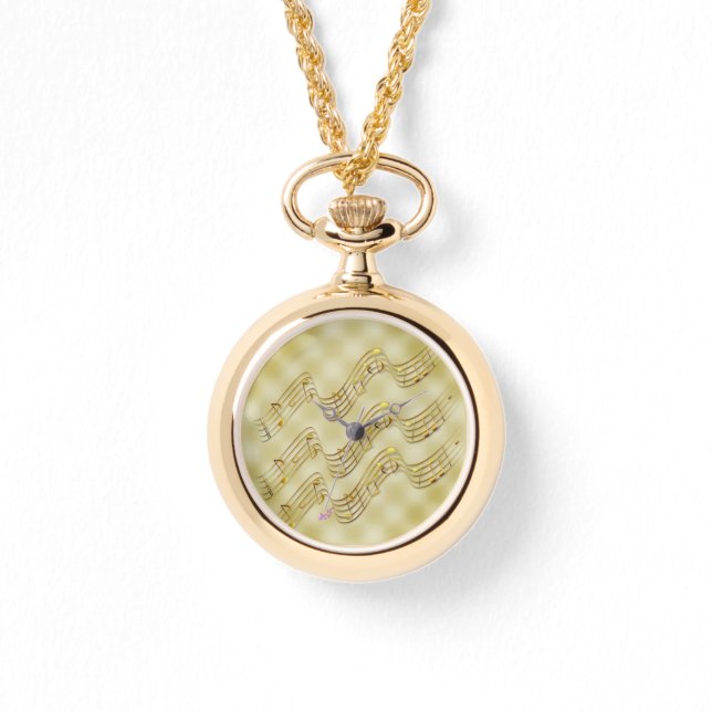 Reloj De Pulsera Golden Music Notes Wraparound Gold Watch (Anverso)