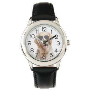 Reloj De Pulsera Golden Retriever con gafas de sol