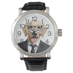 Reloj De Pulsera Golden Retriever con Glasses Watch