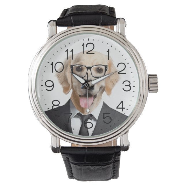 Reloj De Pulsera Golden Retriever con Glasses Watch (Anverso)
