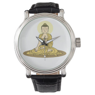 Reloj De Pulsera Golden Serenity Buddha Watch