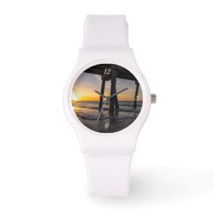 Reloj De Pulsera Golden Sunrise Under Pensacola Pier Watch