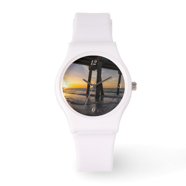 Reloj De Pulsera Golden Sunrise Under Pensacola Pier Watch (Anverso)