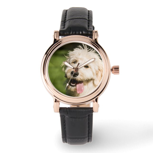 Reloj De Pulsera Goldendoodle Puppy Panting (Anverso)