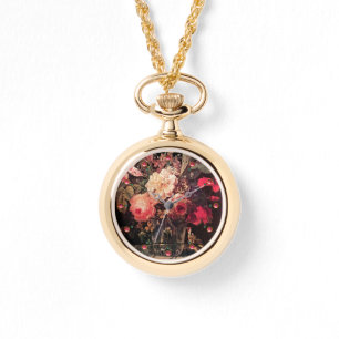 Reloj De Pulsera GOLDFINCH, ROSAS ROSAS DE COLOR ROJO Y Floral DE M