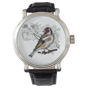 Reloj De Pulsera Goldfinch y rosas
