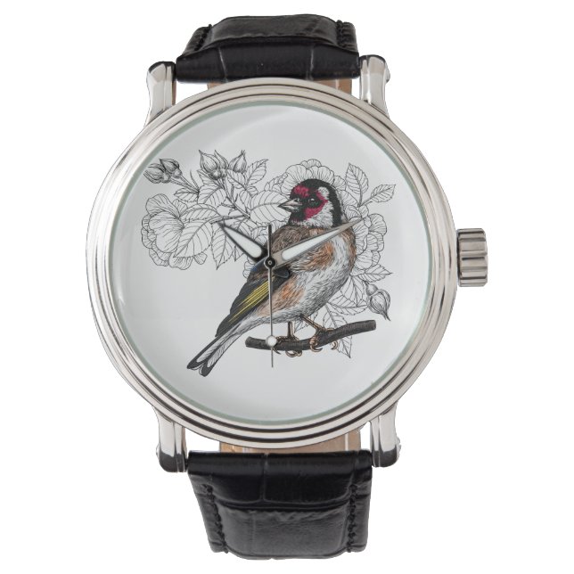 Reloj De Pulsera Goldfinch y rosas (Anverso)