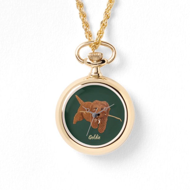 Reloj De Pulsera Goldie Golden Doodle Necklace (Anverso)
