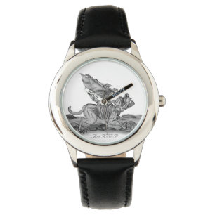 Reloj De Pulsera Golem Gargoyle, diseño blanco y negro