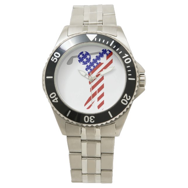 Reloj De Pulsera GOLF DE HOMBRES Patrióticos DE EE.UU. (Anverso)