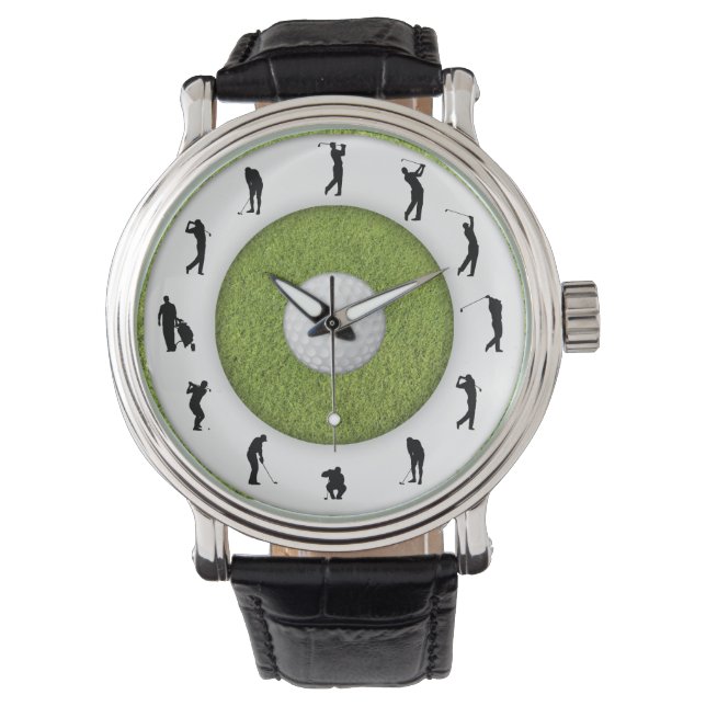 Reloj De Pulsera Golf Player Golfer Grass Design Watch (Anverso)