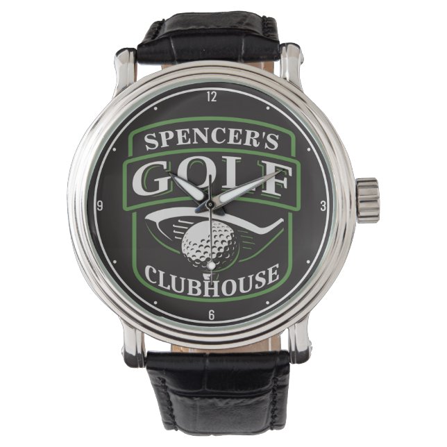 Reloj De Pulsera Golfer ADNOMBRE Pro Golf Player Club Clubhouse (Anverso)
